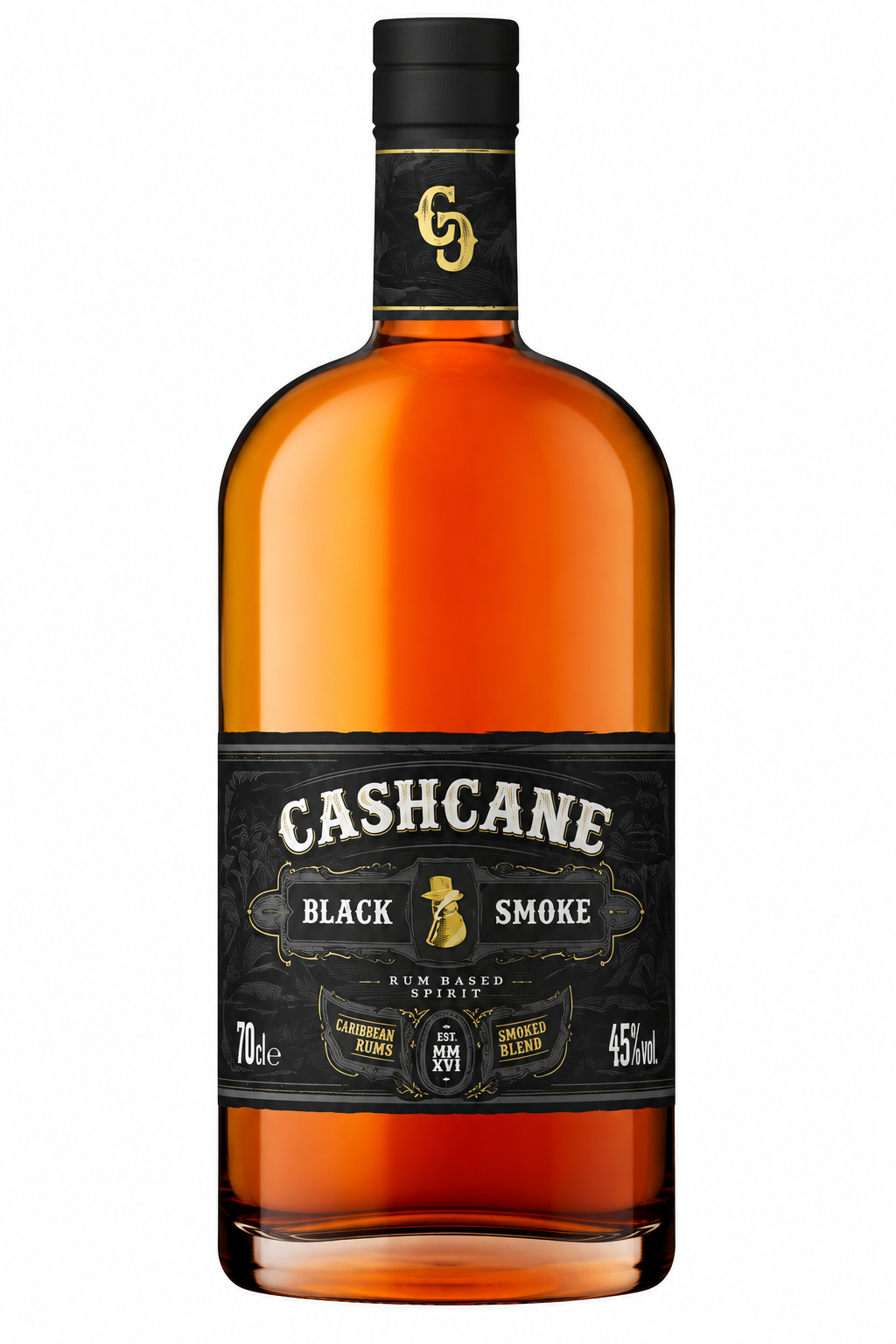 CASHCANE RUM BLACK SMOKED 45% 70CL
